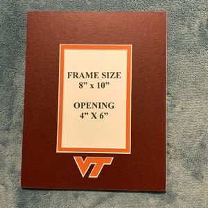 Virginia Tech picture frame mat. Maroon/orange. Includes VT cross stitch graph